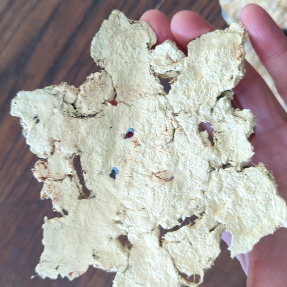 Primitive Artist-Made Folk Art Snowflake Faces, set of 2 - Picture 7 of 8